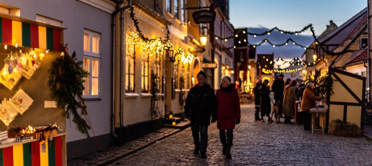 Jul, julemarked, julelys, Ærøskøbing