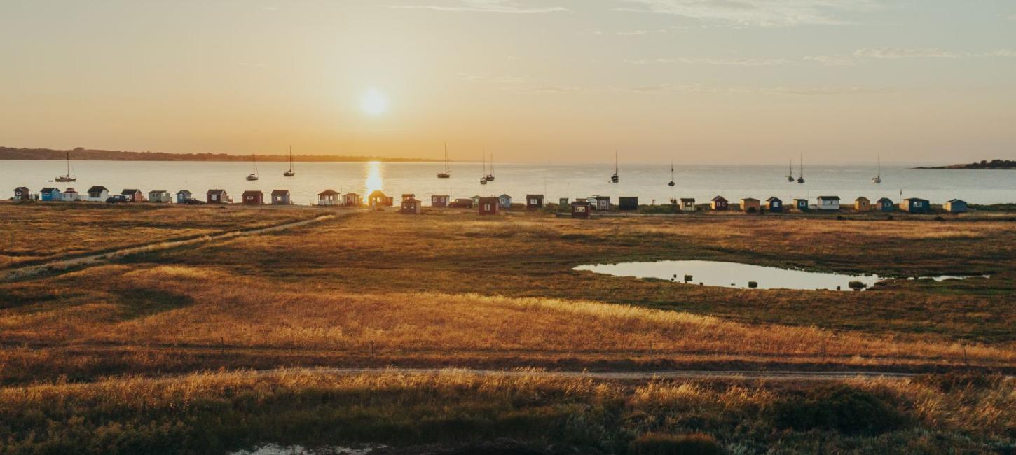 Badehuse på Vesterstrand i Ærøskøbing