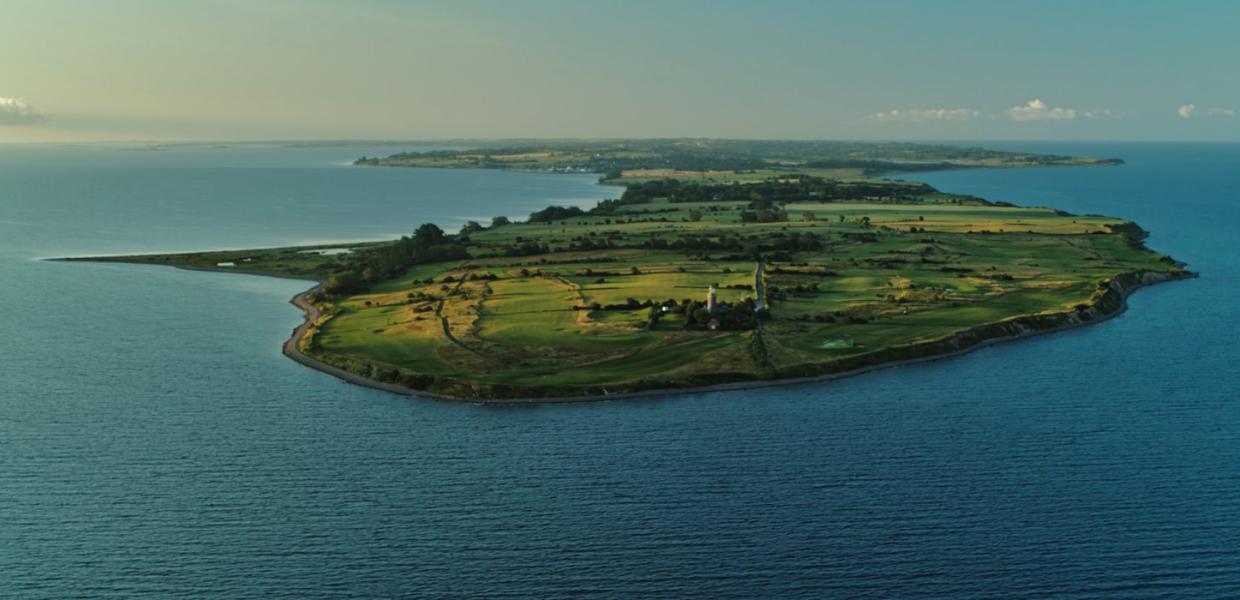 Vestærø fra oven (drone)