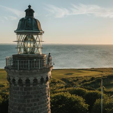 Skjoldnæs Fyr og golfbane på Ærø