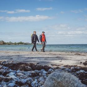 vandring, vand, øhavssti, kyststi, forår, efterår