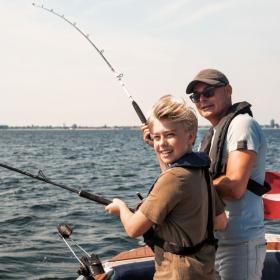 Fiskeri, familie, sommer, forår